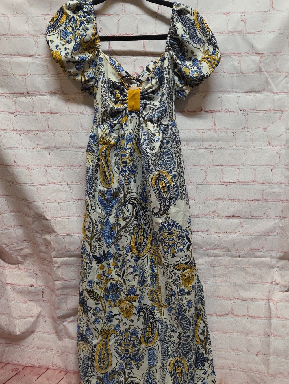 BAND OF THE FREE Bohemian Paisley Puff-Sleeve Maxi Dress